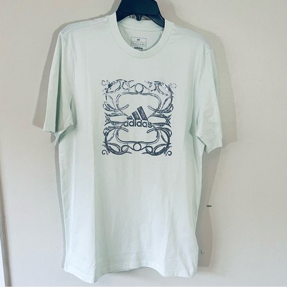 NWT Adidas Men's Crew Neck Short Sleeve T-Shirt, 100% Cotton, Size Medium Tall - Picture 2 of 11